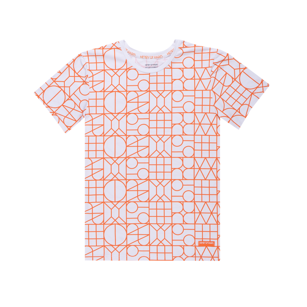 L’essence Pure T-shirt blanc à motif orange Henry of Paris
